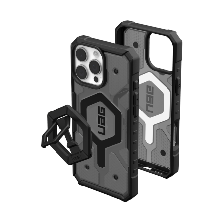 ETUI UAG PATHFINDER CLEAR MAGSAFE BUNDLE Z PODSTAWKĄ MAGNETIC RING NA IPHONE 16 PRO MAX - CZARNE