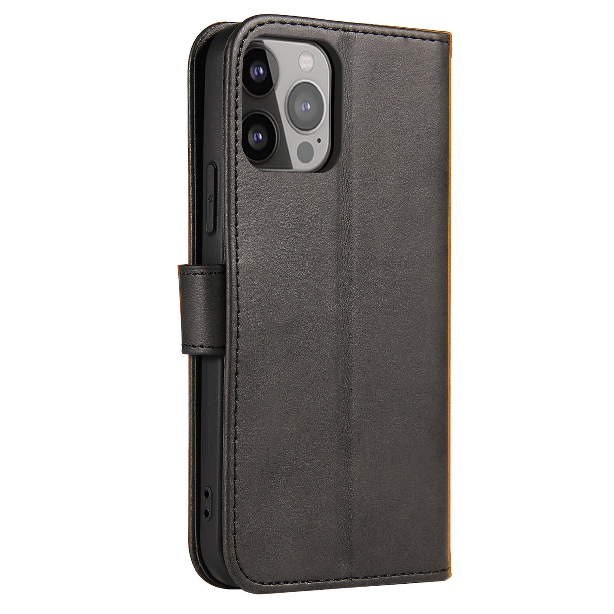 ETUI PORTFEL Z KLAPKĄ PODSTAWKĄ DO IPHONE 15 PRO MAGNET CASE - CZARNE