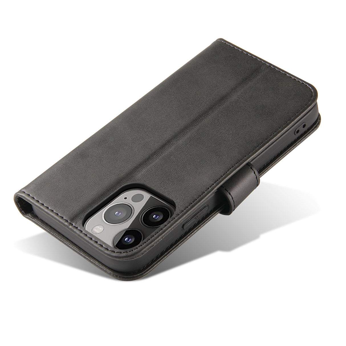 ETUI PORTFEL Z KLAPKĄ PODSTAWKĄ DO IPHONE 15 PRO MAX MAGNET CASE - CZARNE