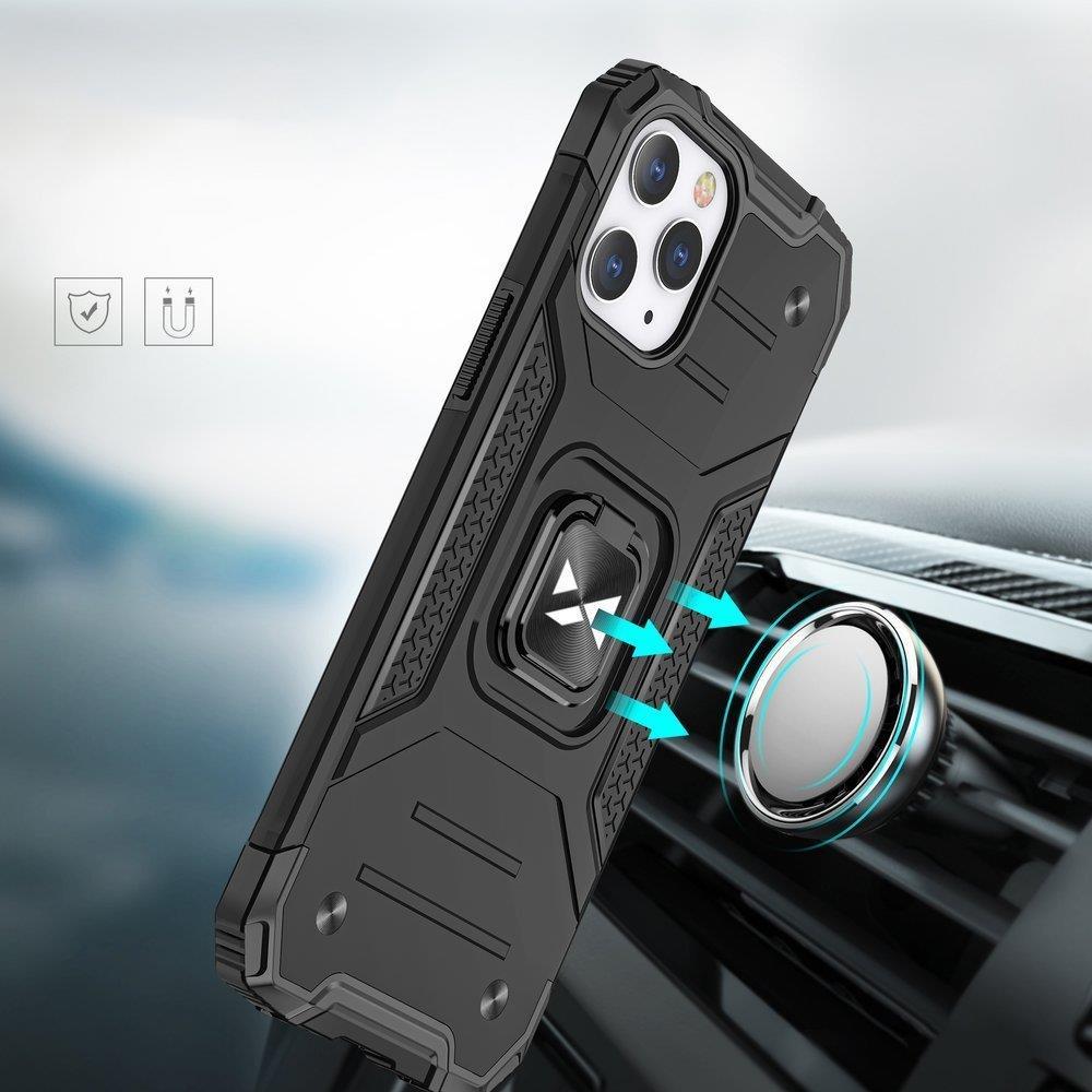 WOZINSKY RING ARMOR ETUI IPHONE 14 PRO MAX PANCERNY POKROWIEC UCHWYT MAGNETYCZNY RING NIEBIESKIE