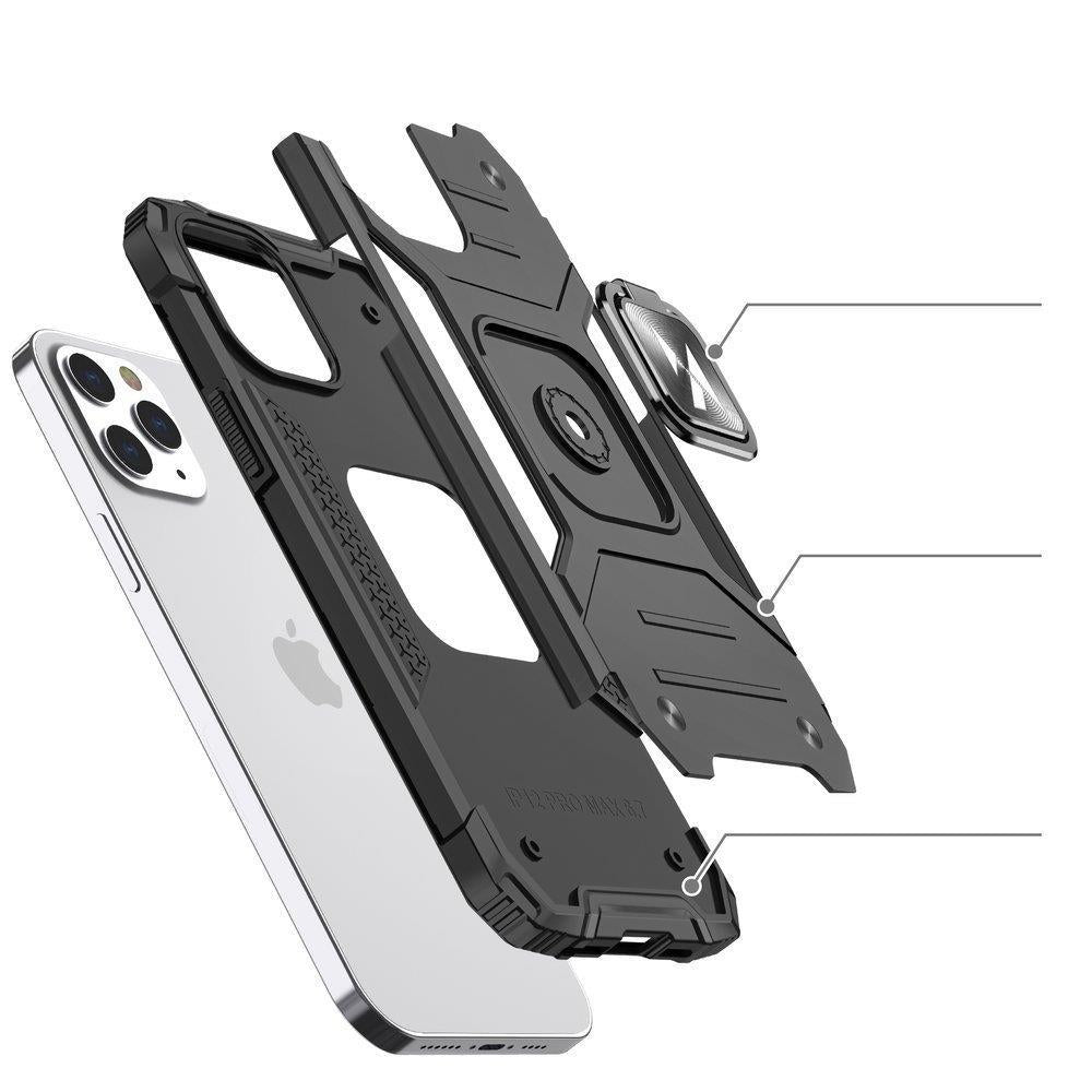 WOZINSKY RING ARMOR ETUI IPHONE 14 PRO PANCERNY POKROWIEC UCHWYT MAGNETYCZNY RING SREBRNE