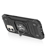 WOZINSKY RING ARMOR ETUI IPHONE 14 PANCERNY HYBRYDOWY POKROWIEC + MAGNETYCZNY UCHWYT CZARNY
