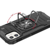 WOZINSKY RING ARMOR ETUI IPHONE 14 PANCERNY HYBRYDOWY POKROWIEC + MAGNETYCZNY UCHWYT CZARNY