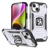 PANCERNE ETUI Z UCHWYTEM NA PALEC DO IPHONE 15 PLUS WOZINSKY RING ARMOR - SREBRNE