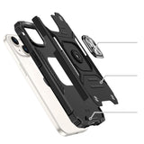 PANCERNE ETUI Z UCHWYTEM NA PALEC DO IPHONE 15 PLUS WOZINSKY RING ARMOR - SREBRNE