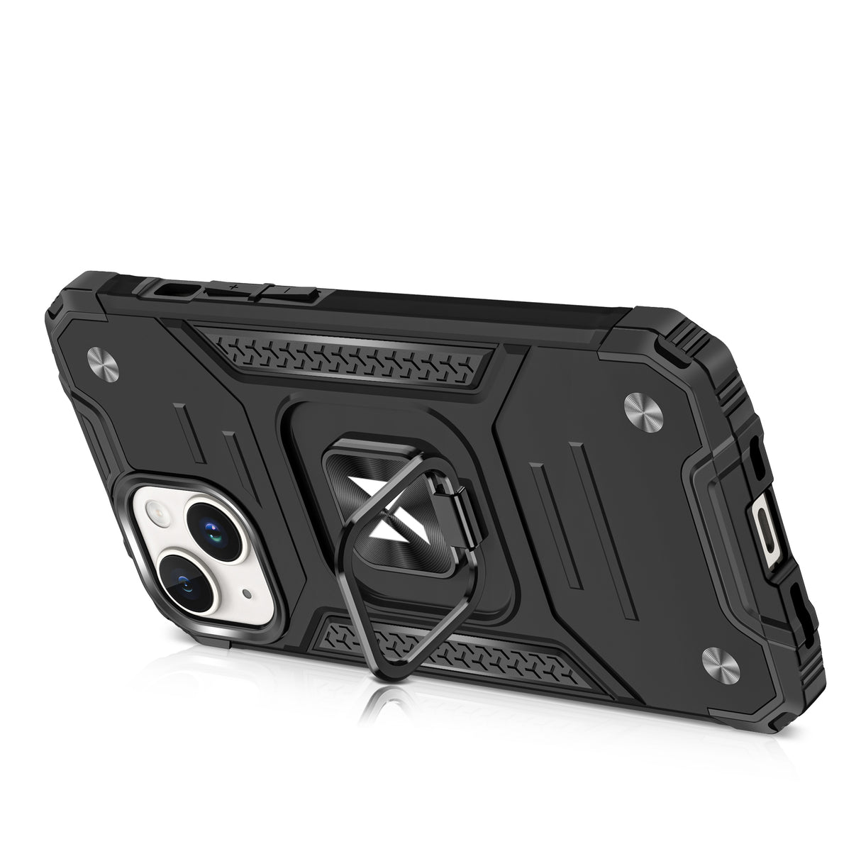 PANCERNE ETUI Z UCHWYTEM NA PALEC DO IPHONE 15 PLUS WOZINSKY RING ARMOR - SREBRNE
