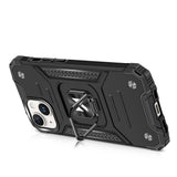 PANCERNE ETUI Z UCHWYTEM NA PALEC DO IPHONE 15 PLUS WOZINSKY RING ARMOR - SREBRNE