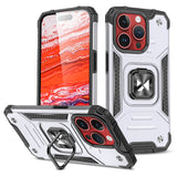 PANCERNE ETUI Z UCHWYTEM NA PALEC DO IPHONE 15 PRO MAX WOZINSKY RING ARMOR - SREBRNE