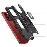 PANCERNE ETUI Z UCHWYTEM NA PALEC DO IPHONE 15 PRO MAX WOZINSKY RING ARMOR - SREBRNE