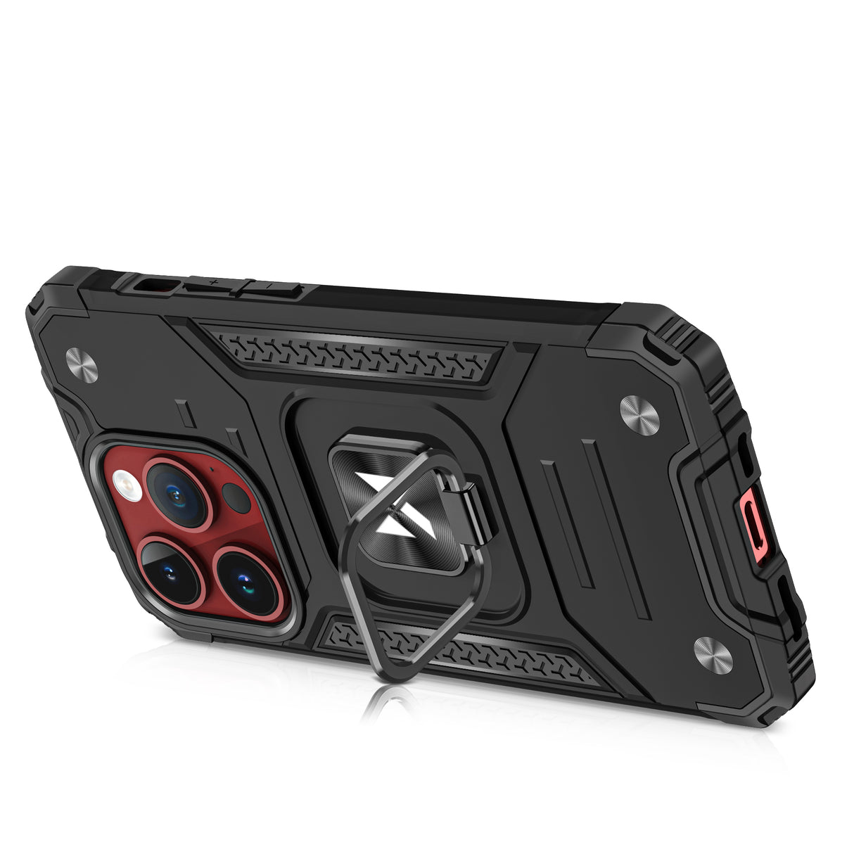 PANCERNE ETUI Z UCHWYTEM NA PALEC DO IPHONE 15 PRO MAX WOZINSKY RING ARMOR - SREBRNE