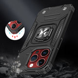 PANCERNE ETUI Z UCHWYTEM NA PALEC DO IPHONE 15 PRO MAX WOZINSKY RING ARMOR - SREBRNE
