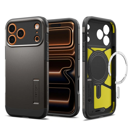 ETUI SPIGEN TOUGH ARMOR ”T” MAG MAGSAFE IPHONE 17 PRO MAX GUNMETAL SZARE
