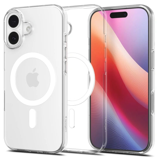 ETUI SPIGEN LIQUID CRYSTAL MAG MAGSAFE IPHONE 17 CLEAR/WHITE BIAŁE